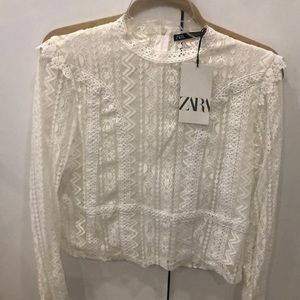 Gorgeous Zara White Lace Top